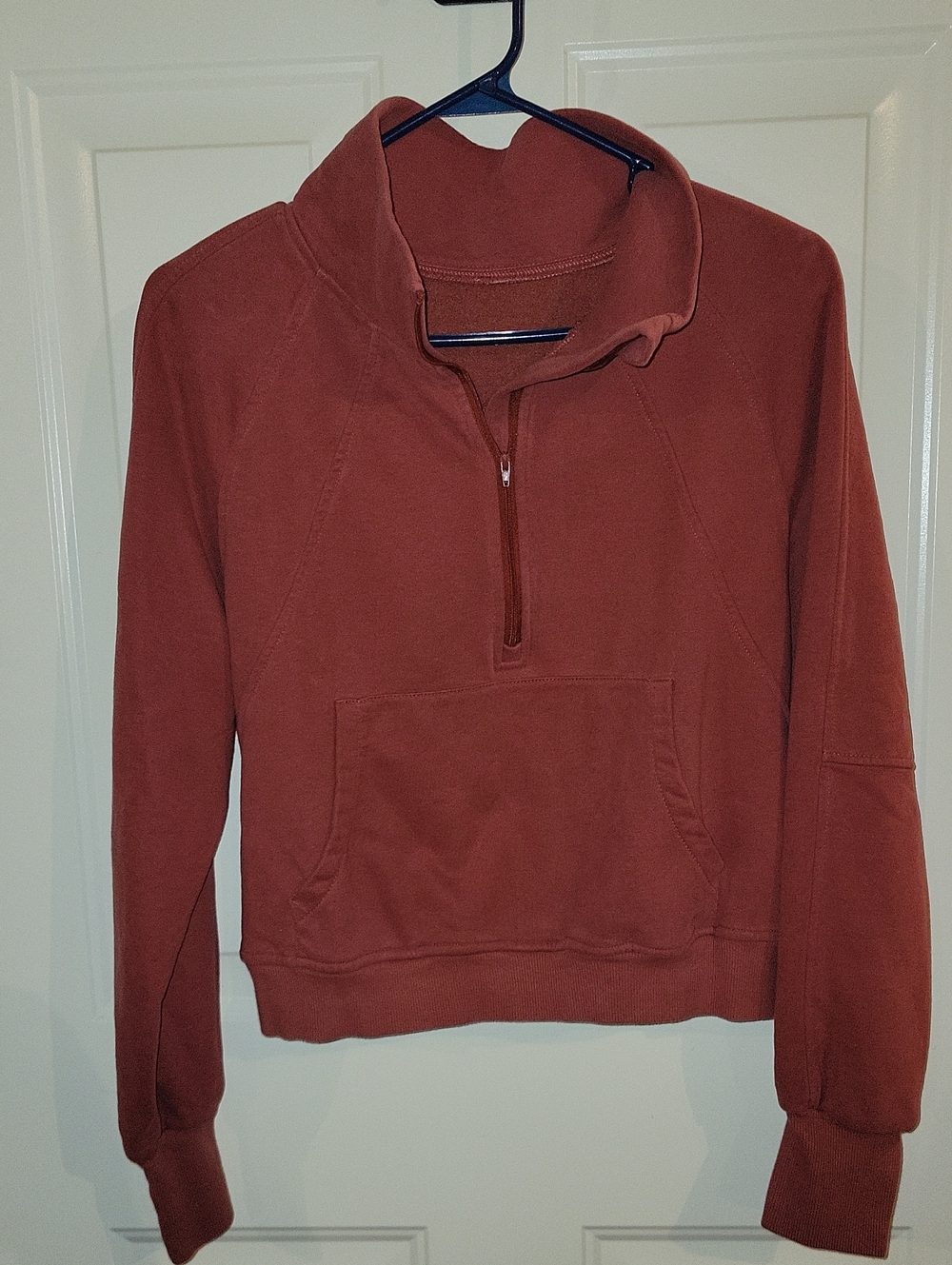 Women's Half-Zip Pullover Sweater - Rust